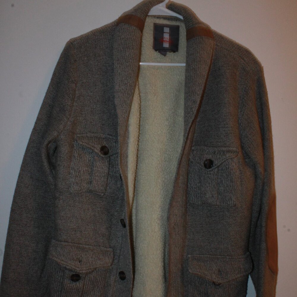 Cozy Gray Like Sherpa-Lined Cardigan Jacket